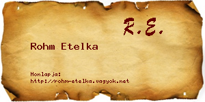 Rohm Etelka névjegykártya